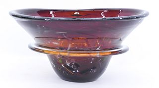 Fritz Dreisbach "Exterior Fold Bowl" 1988 Glass