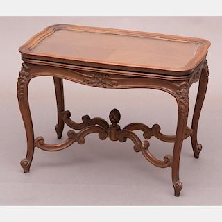 A Louis XV Style Carved Walnut Low Table, 20th Century,