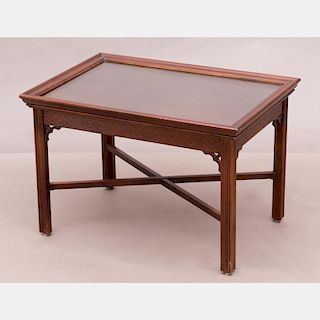 A Georgian Style Mahogany Low Table, 20th Century.