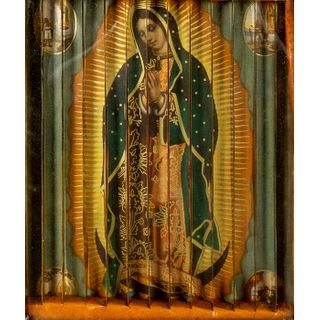 Vintage Lenticular Agamograph Art, Our Lady of Guadalupe