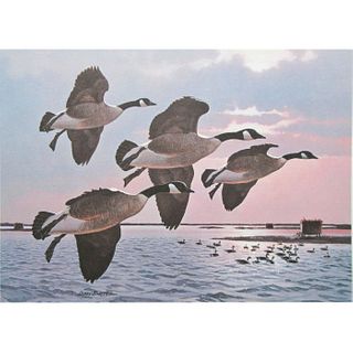 Larry Barton (American, 1936-2008) Canada Geese Lithograph