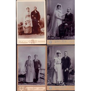 4pc Antique Hungarian Wedding Photos
