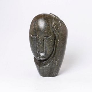 Polished Soapstone Sculpture, Stone Head