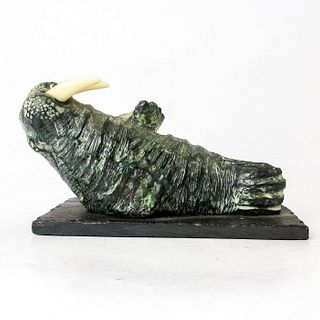 Wolf Original Inuit Art Cast Sculpture, Small Walrus