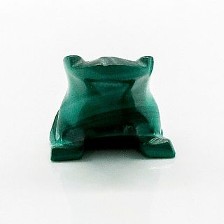 Vintage Carved Green Marble Frog Miniature Figurine