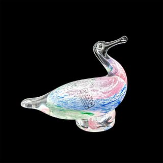 Murano Inspired Art Glass Sculpture, Duck of Color
