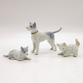 3pc Lot of Vintage German Porcelain Miniature Figurines Dogs