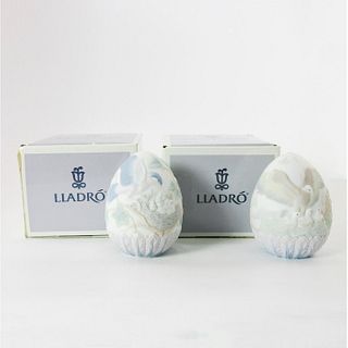 2 Lladro Matte Porcelain Limited Edition Eggs