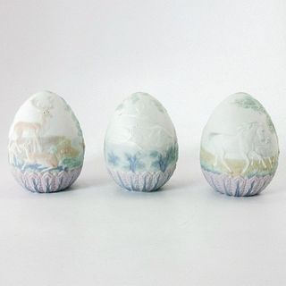 3 Lladro Matte Porcelain Limited Edition Eggs