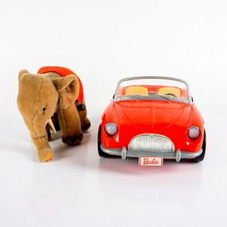 2pc Vintage Barbie Car + Steiff Elephant