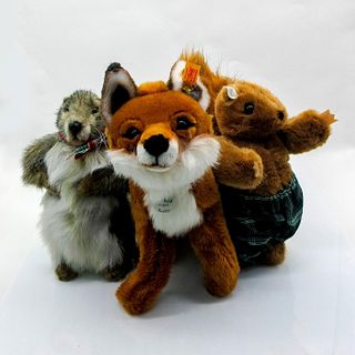 3pc Plush Animals, Fox, Squirrel and Groundhog