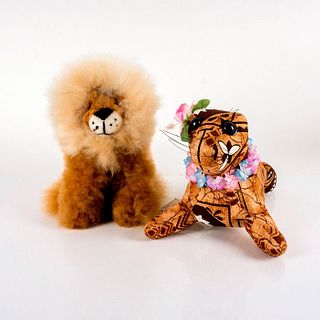 2pc Vintage Stuffed Animals, Malia Monk Seal and Lion