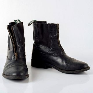 Vintage Ladies Full Grain Leather Zip Paddock Boots