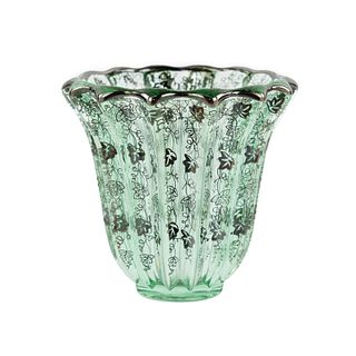 Pierre D'Avesn for Saint Graal Art Deco Silver Overlay Vase 