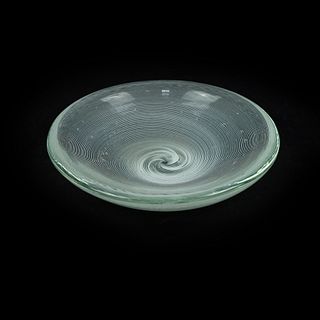 White Murano Art Glass Decorative Swirl Dish Barovier & Toso? 