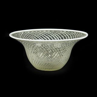 Murano Art Glass White Reticello Bowl