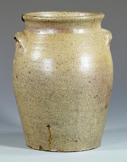 19th C. NC  Stoneware Jar, signed G. Wolf