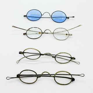 4pc Antique Prescription Spectacles, Metal Alloy Frames