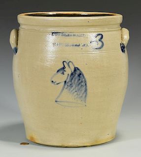 Cowden & Wilcox Stoneware Jar w/ Horse