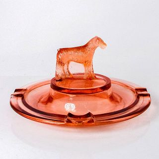Vintage L. E. Smith Glass Company Ashtray, Dog No. 1