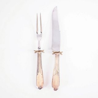 Pair of National Sterling Silver Carving Set, Overature