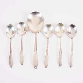 6pc National Sterling Silver Company Spoons Overature