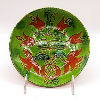 Breininger Pottery Pennsylvania Sgraffito Decorated Plate