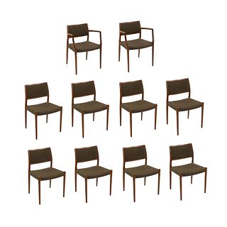 (10) Set of Niels O. Moller Model 65 Dining Chairs 