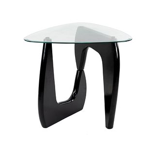 Isamu Noguchi Style Glass Top Side Table