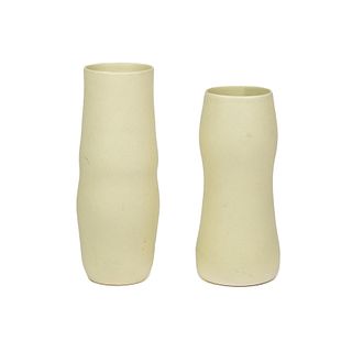 (2) Carey Schleicher-Haselhorst Signed Ceramic Vases 
