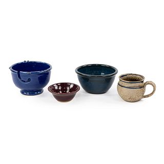 (4) Stoneware Pottery Incl Jugtown Ware, Paul Anthony