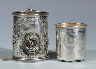 2 Silver Mugs inc. Medallion and Bailey