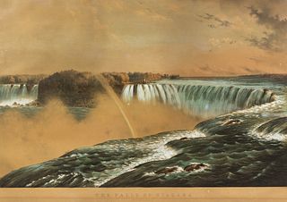 Falls of Niagara from Canada Lithograph after B Hess