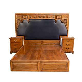 18th C Elm Chinese Archway Bed