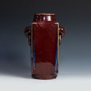 Chinese Junyao Oxblood Glazed Porcelain Vase