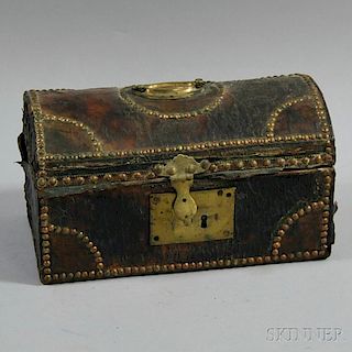 Small Leather-covered Dome-top Lady's Box