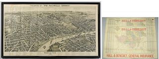 1888 Birdseye View Nashville Map plus 2 Streetcar Maps