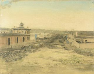 Civil War Pastel and Charcoal Chattanooga Scene