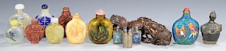Snuff Bottle collection and Dragon, 12 pcs