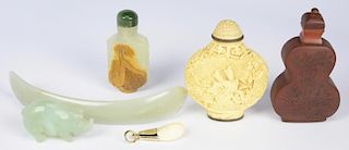 Chinese Jade & Snuff Bottles & 1 other