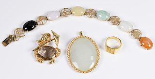4 Asian Style Gold Jewelry Items