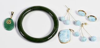 Group of Jade and Stone Jewelry