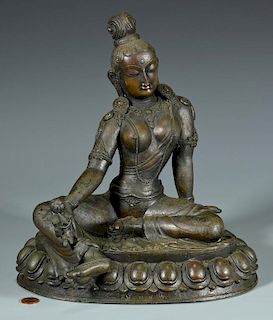 Sino-Tibetan Bronze Guanyin Sculpture