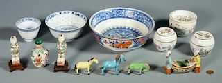 Grouping of Asian Porcelain & Pottery Items, 13 pcs.
