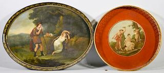 2 Tole Trays with Classical Scenes
