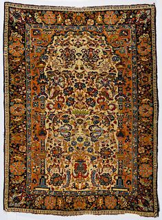 Antique Persian Sarouk Rug, 3'5" x 4'8"