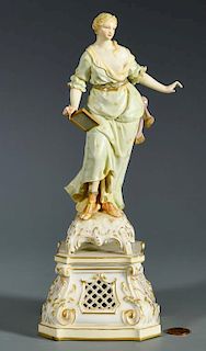 KPM Porcelain Figure of Grecian Female w/ Stand