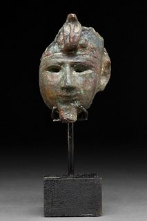 EGYPTIAN BRONZE OSIRIS STATUETTE HEAD