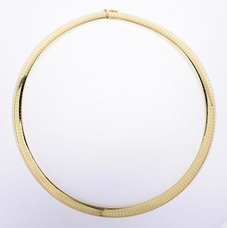 18K Omega Collar Necklace, 17" L