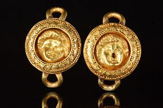 HELLENISTIC GOLD EROS BELT BUCKLE PAIR - WITH REPORT